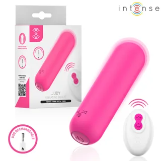 Vibromasseur Judy Vibrante Rechargeable avec Télécommande Rose Intense