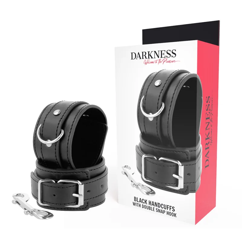 Menottes Réglables Noires avec Double Ruban de Renfort Darkness menottes