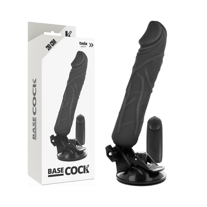 Vibromasseur Réaliste Télécommande Noir 20 x 4 cm Basecock