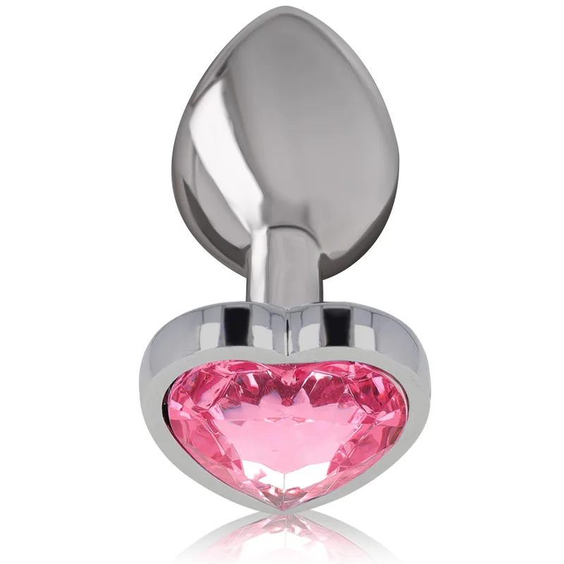 Plug Anal en Métal Aluminium Coeur Rose Taille S Intense