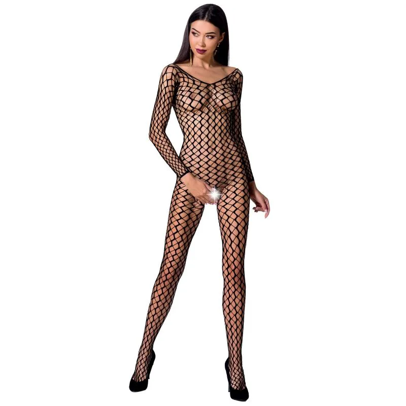 Femme BS068 Bodystocking Noir Taille Unique Passion noir body résille