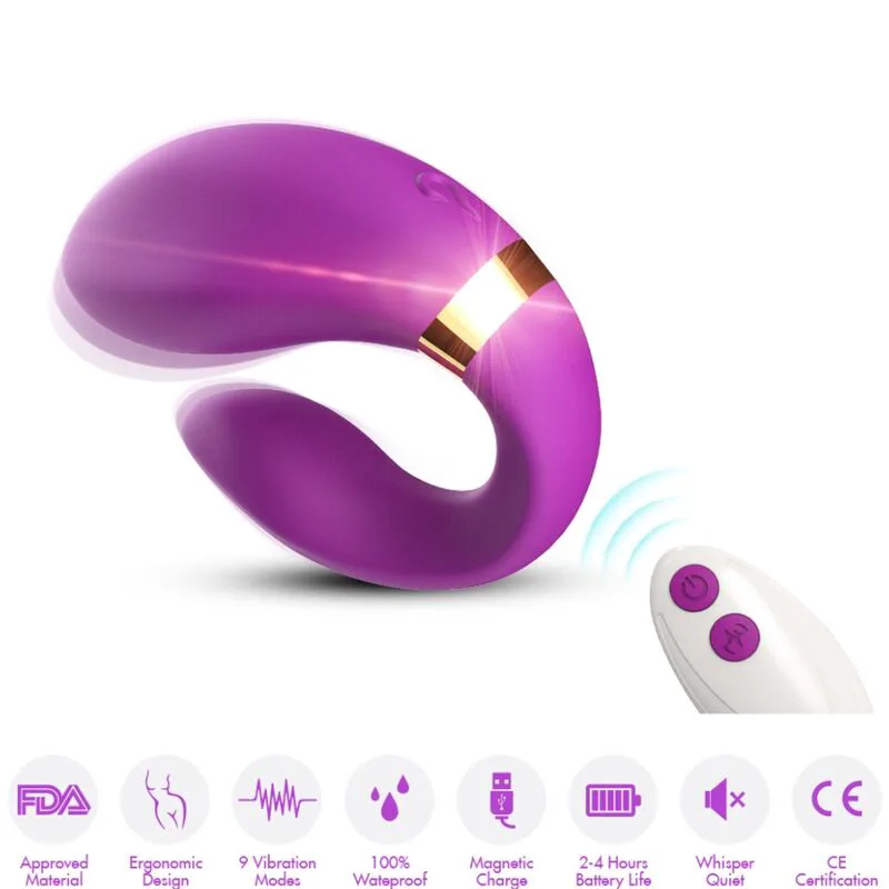 Vibromasseur Croissant pour Couples Télécommande Violet Armony