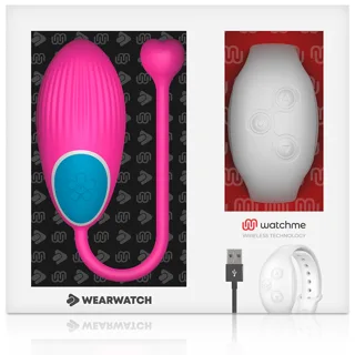 Œuf Vibrant Watchme Wearwatch - vue de profil - Fuchsia / Neige