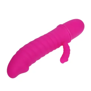 Mini vibromasseur rabbit Pretty Love Arnd fuchsia, tige nervurée