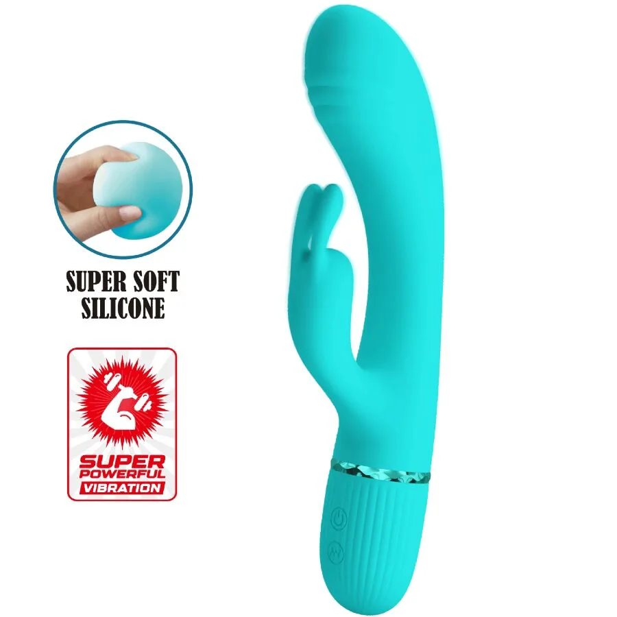 Vibromasseur Scocco Lapin Turquoise Pretty Love