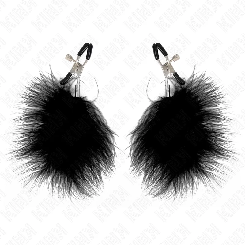 Pince à Tétons Plume Noir 7 cm Kink