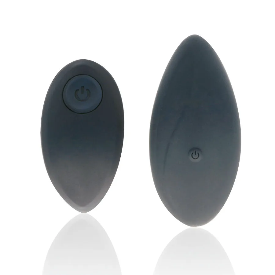 Stimulateur Black&Silver Zara noir et sa télécommande, vus de dessus et de dessous