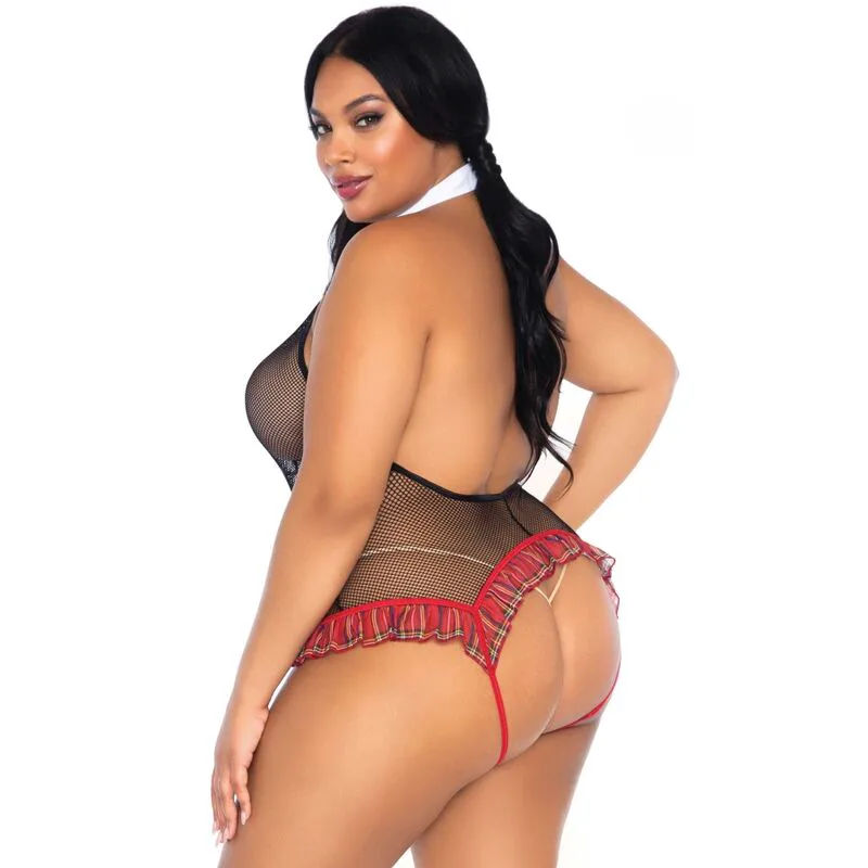 Écolière Ouvert Fitness Teddy Grande Taille Leg Avenue body résille