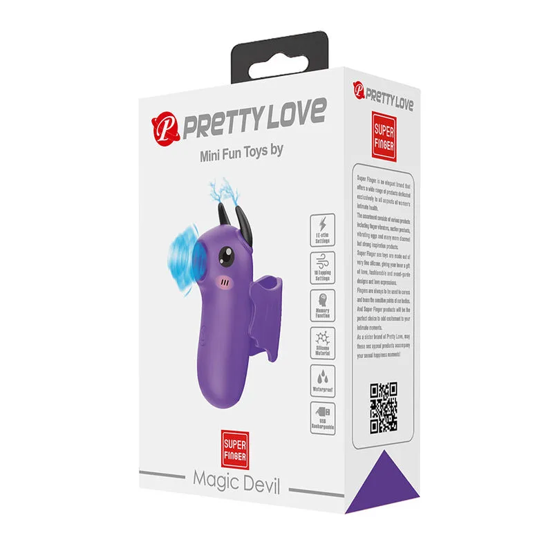 Stimulateur de Doigts Rechargeable Magic Devil Violet Pretty Love