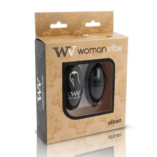 Détail de la surface de l'œuf vibrant Alsan Silicone Womanvibe, coloris noir