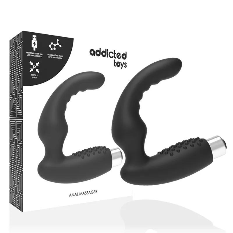 Vibromasseur Prostatique Rechargeable Modèle 2 - Noir Addicted