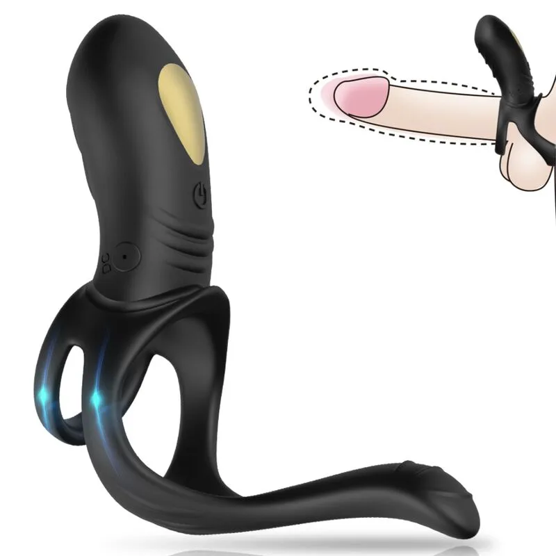 Vibromasseur Jumper Ring pour Couples & Plug Anal Noir Armony