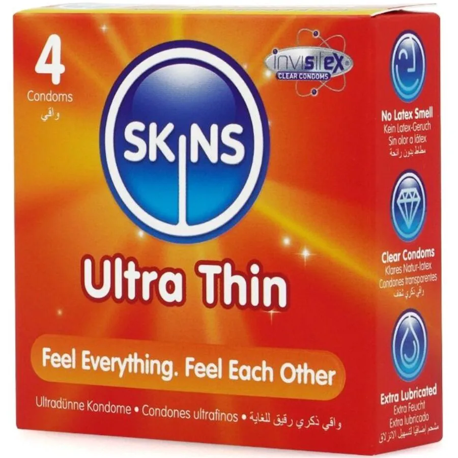 Pack de 4 Préservatifs Ultra Fins Premium Skins