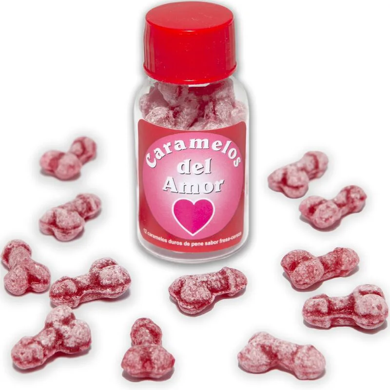 12 Bonbons Damour en Forme de Pénis Fraise/cerise Diablo Picante jeu coquin