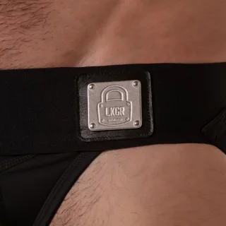 Jockstrap Noir À Large Ceinture Locker Gear — vue 5