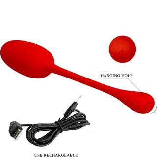 Œuf Vibrant Knucker Pretty Love - vue en gros plan - Rouge