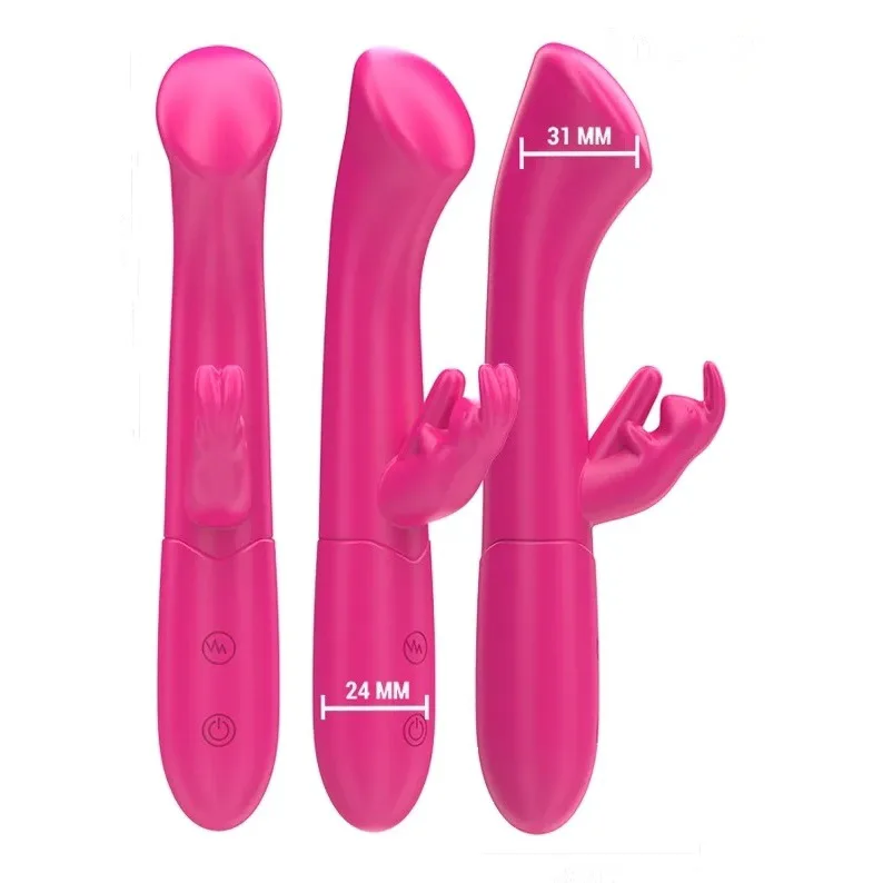 Julieta Vibromasseur Rabbit 18,6 cm 10 Vibrations Rose Intense