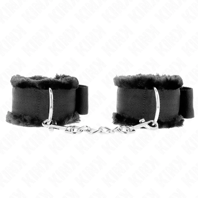 Menottes Doublés de Fourrure Noir Ajustable 17-31 Kink