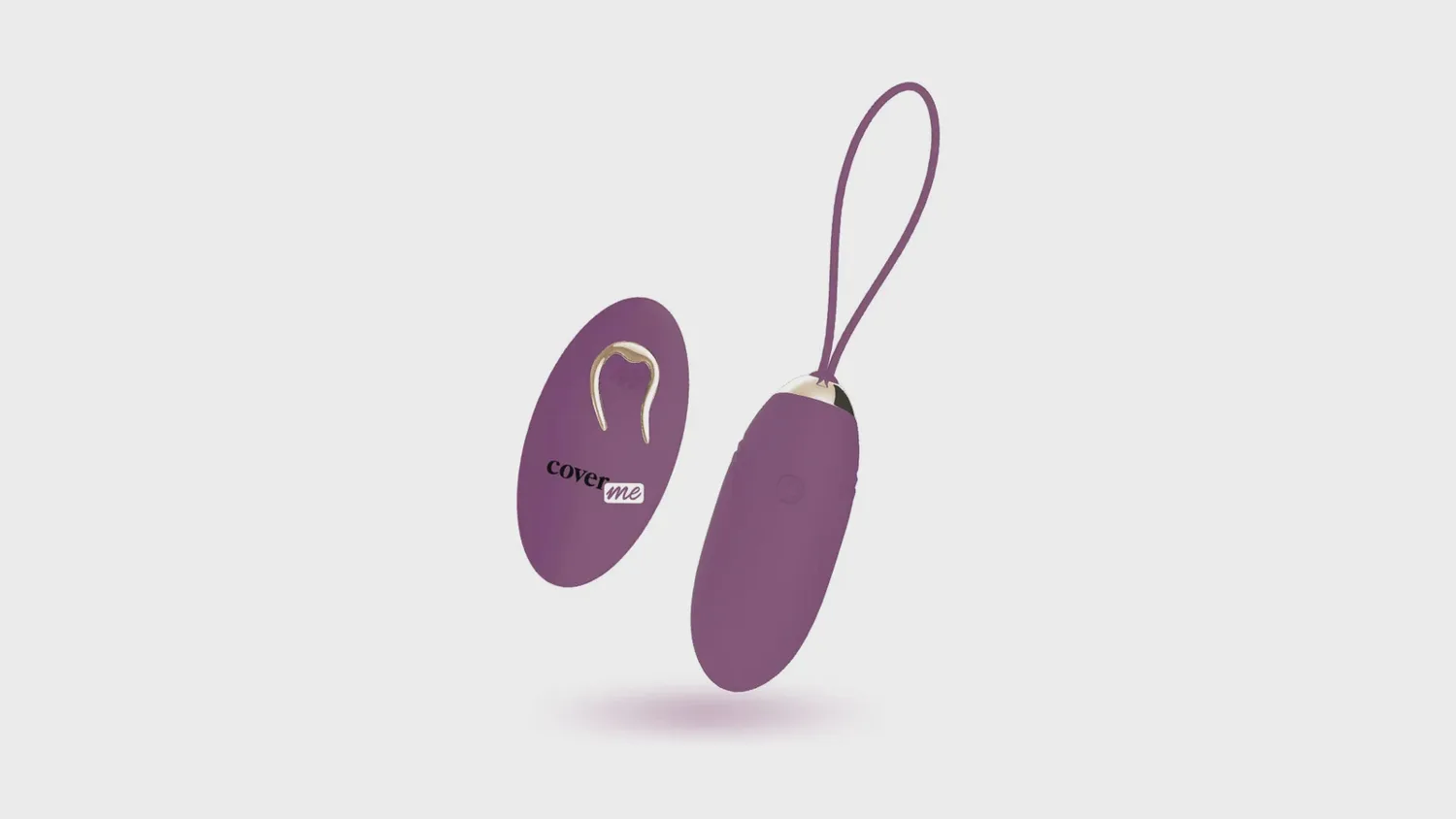 Œuf vibrant Coverme Lapi lilas, 7 cm pour 2,9 cm de diamètre, et sa télécommande sans fil à anneau doré