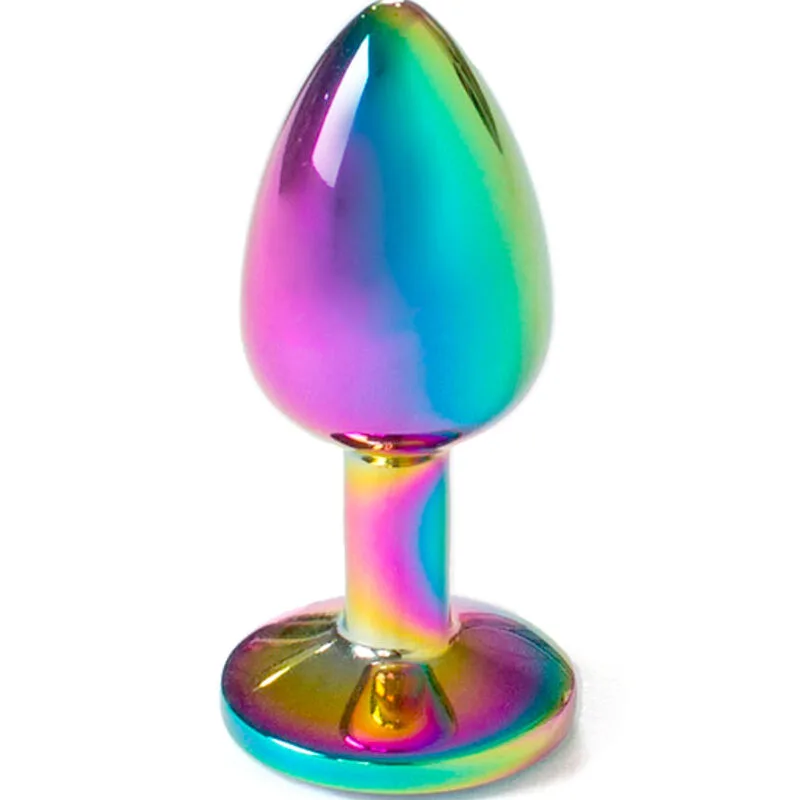 Plug Anal en Métal Arc-en-ciel Petite Taille 7 cm Secretplay