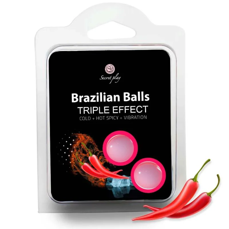 Set 2 Balles Brésiliennes Triple Effet Secretplay lubrifiant base eau