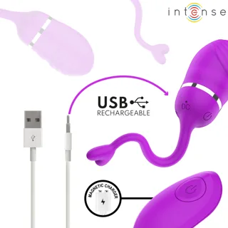 Recharge USB magnétique de l'œuf Sookie violet et de sa télécommande