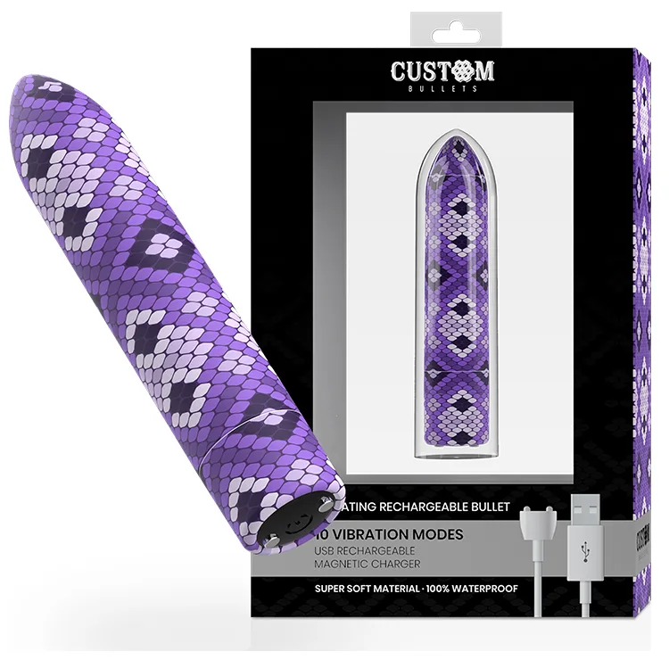 Vibromasseur Rechargeable Snake Purple Magnetic Bullet 10v Custom Bullets
