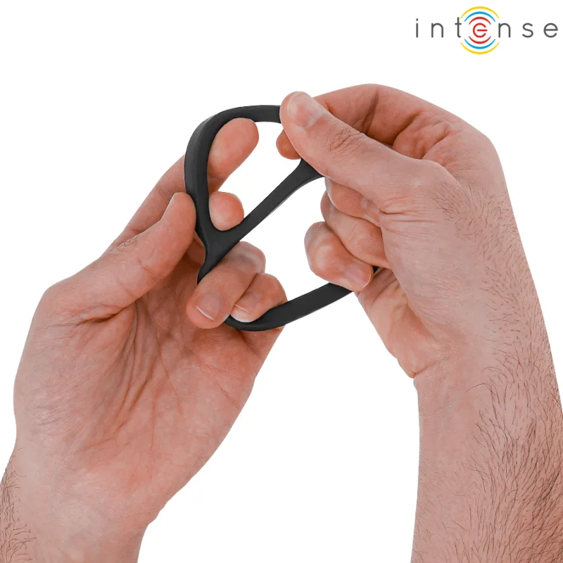 Bobby Double Anneau pénien en Silicone Noir Intense