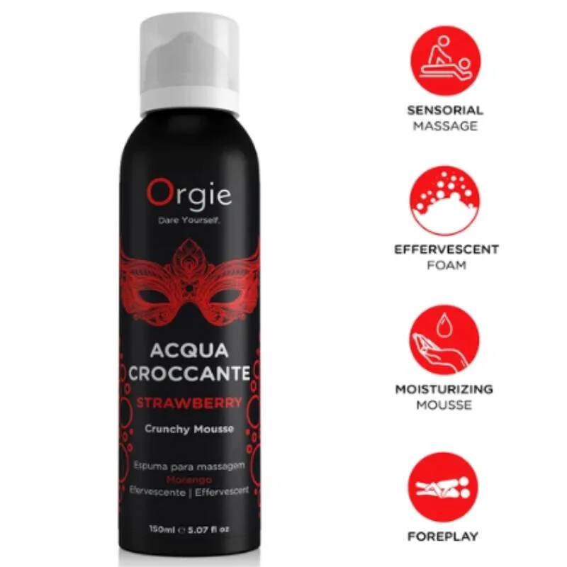 Mousse de Massage Croquante à la Fraise Acqua Croccante Orgie huile de massage
