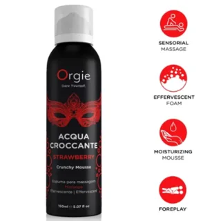 Mousse de Massage Croquante à la Fraise Acqua Croccante Orgie huile de massage