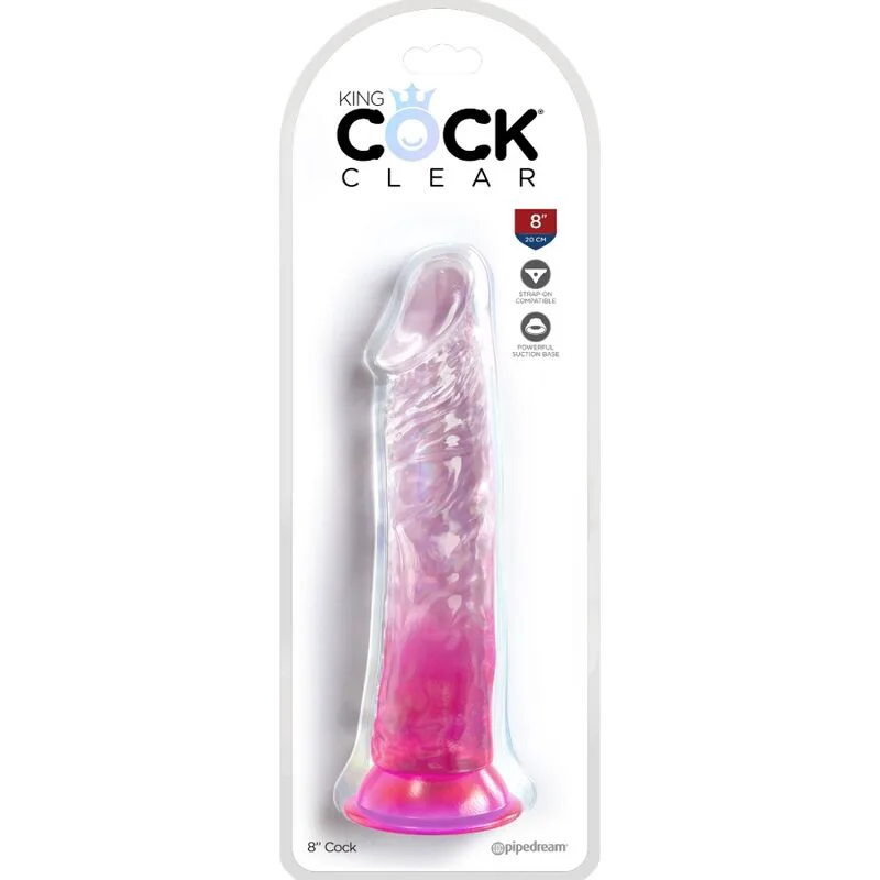 Gode Clear Réaliste 19,7 cm Rose King Cock