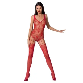 Femme BS074 Bodystocking Taille Unique Rouge Passion rouge body résille