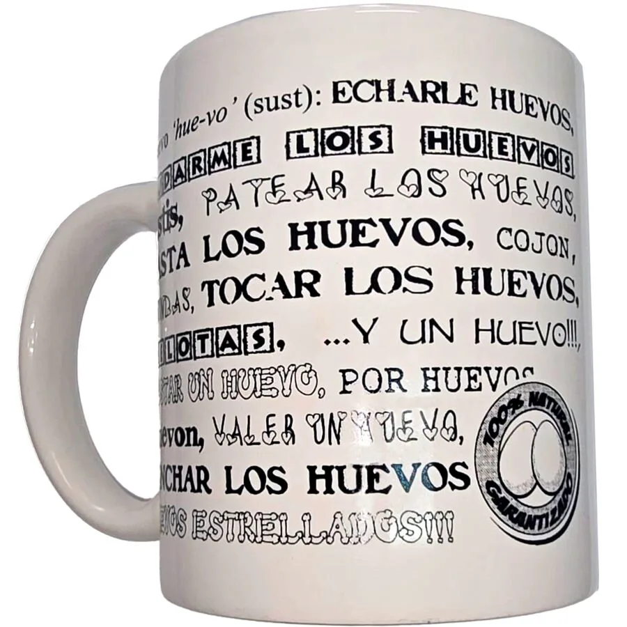 Mug Blanc avec Boules Synonymes 370 ML Diablo Picante blanc jeu coquin