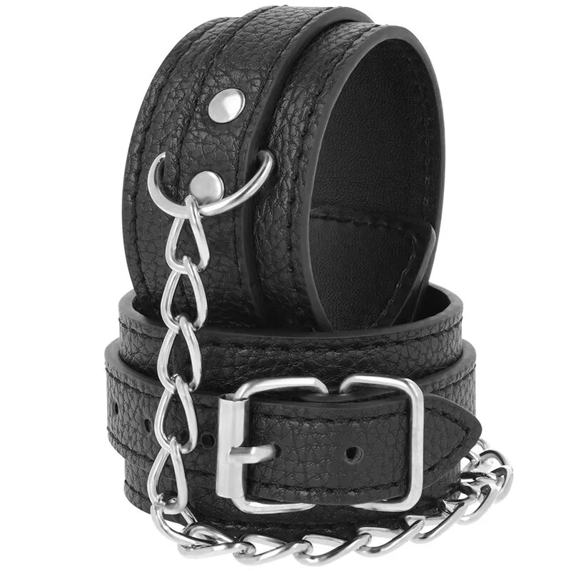 Menottes en Cuir Texturé Noir Darkness noir menottes