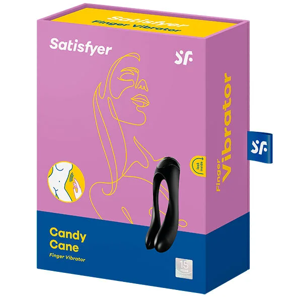 Stimulateur clitoridien Vibromasseur Doigts Candy Cane Noir Satisfyer