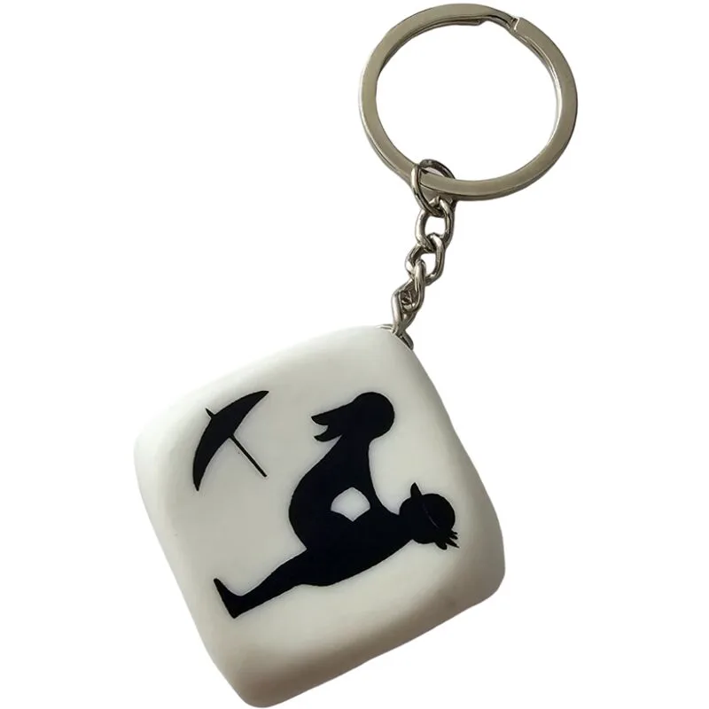 Porte-clés dés Blanc avec Poses Diablo Picante blanc jeu coquin