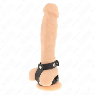 Anneau pénien Double en Cuir Réglable Kink