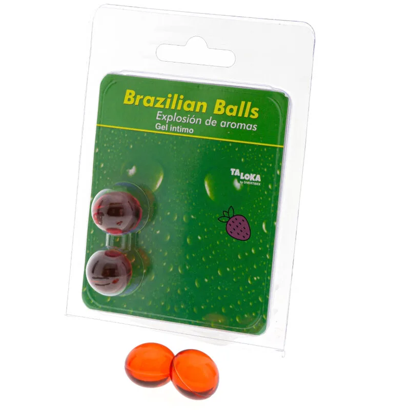 2 Boules Brésiliennes Gel Intime Fraise Taloka lubrifiant base eau