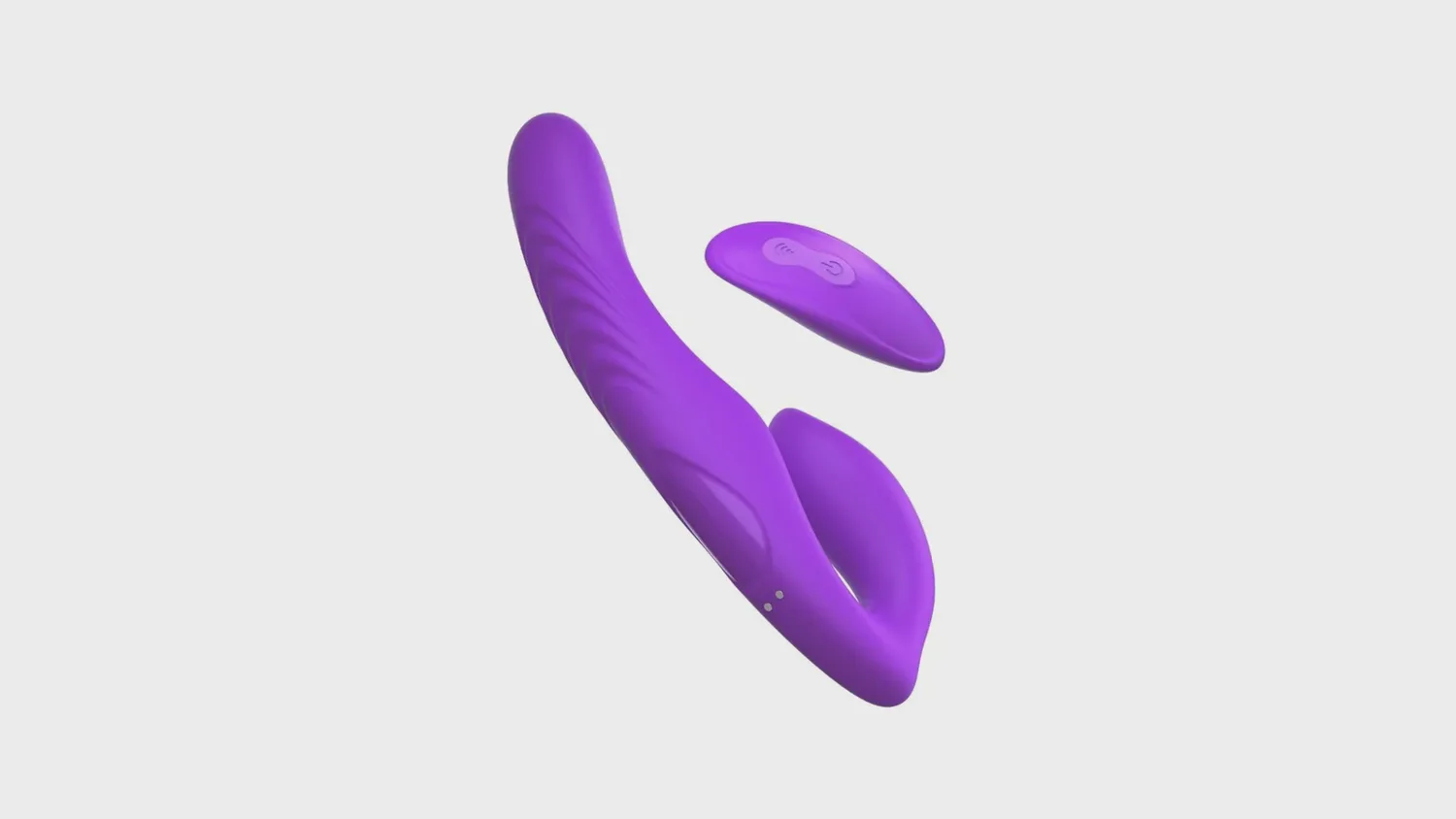 Gode-ceinture sans harnais Pipedream Ultimate Strapless violet, bulbe interne conique et tige externe