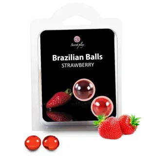 2 Boules Brésiliennes Fraise Secretplay lubrifiant base eau