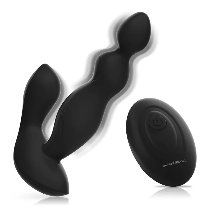 Télécommande en Silicone pour Plug Anal Cora Black&Silver