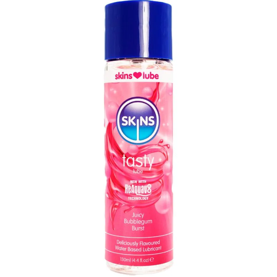 Lubrifiant à Base d'Eau Délicieux Goût Bubblegum 130 ml Skins