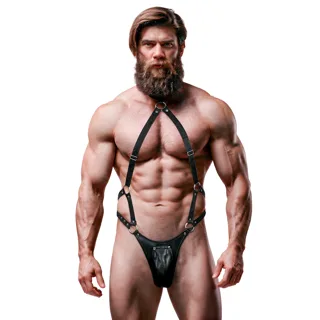 Gode Harnais Jock Strap en Cuir Écologique pour Hommes