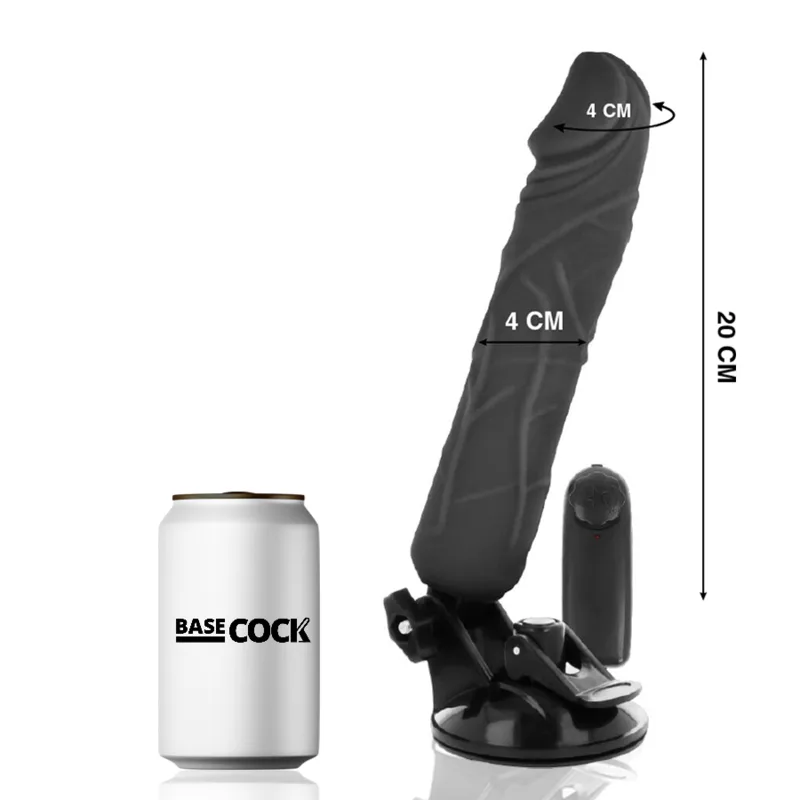 Vibromasseur Réaliste Télécommande Noir 20 x 4 cm Basecock