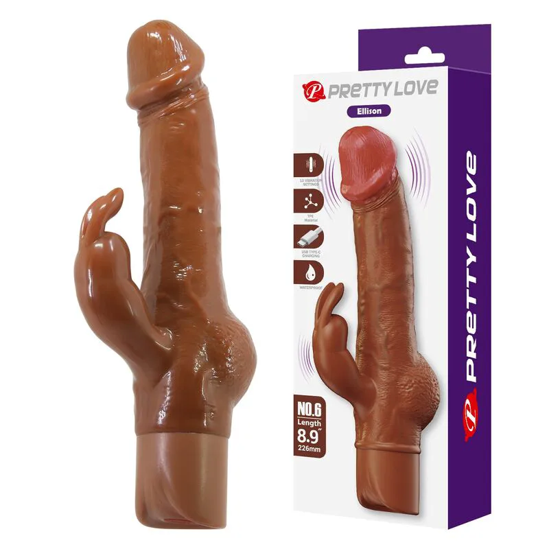 Ellison Vibromasseur Lapin Réaliste 22,6 cm Ø 4,2 cm Pretty Love