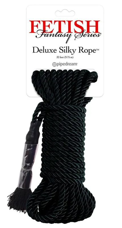 Corde de Soie Noire de Luxe 9,75 M Fetish Fantasy noir corde shibari