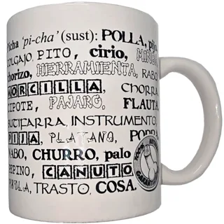 Tasse Blanche avec Synonymes de Pénis 370 ML Diablo Picante blanc jeu coquin