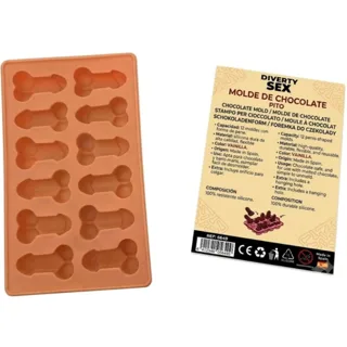 Moule à Chocolat avec 12 Pénis en Silicone à Suspendre jeu coquin