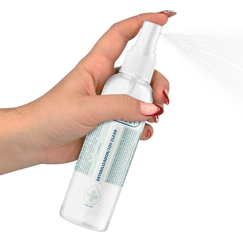 Spray nettoyant pour jouets Waterfeel tenu en main, pour laver l'intérieur d'une vaginette