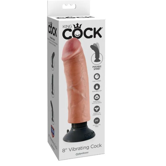 Gode Vibromasseur 20,32 cm Naturel King Cock